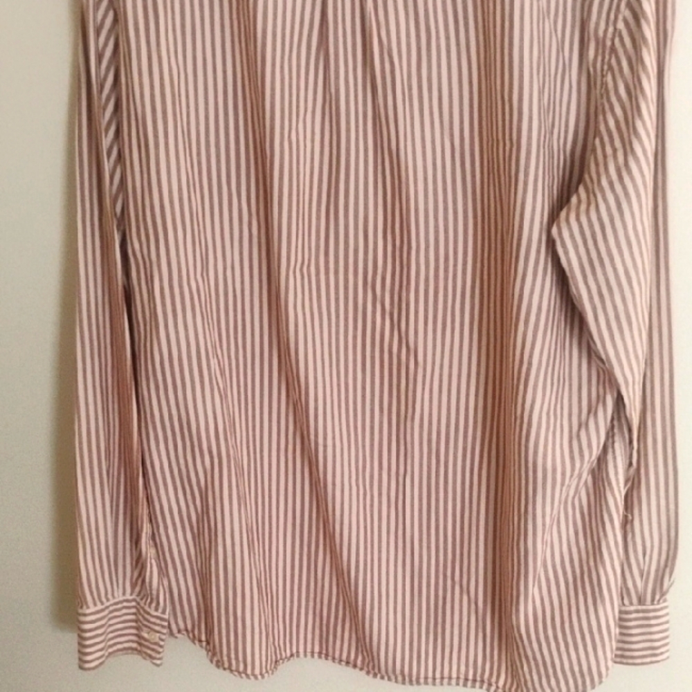 L.L. Bean Casual Button Down Shirt Brown and White Mens Large - Picture 5 of 5